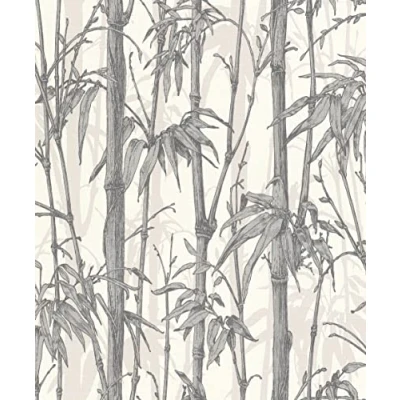 Image of Rasch paperhangings Non Woven Wallpaper (Botanical) Grey White 10,05 m x 0,53 Florentine III 484830