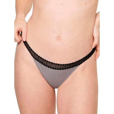 Image of Sloggi Women&#039;s GO Ribbed Tanga C2P Briefs, BLACK COMBINATION, XS