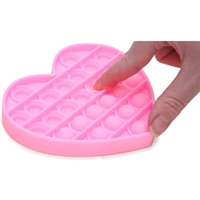 Image of Toyland® Push Bubble Pop &#039;Pop It&#039; Sensory Fidget Toy Many Choices (Pink Heart)