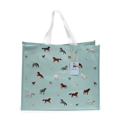 Image of Puckator Willow Farm Horses Reusable Shopping Bag Shoulder Bags Handbags for Women Canvas Tote Hand Large Ladies Aesthetic Stuff Big Foldaway