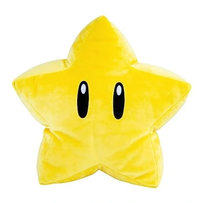 Image of Club Mocchi Super Mario Brothers Star Mega Plush Toy 15&quot; Officially Licensed Movie/Video Games Soft Toys Room Decor Kids for 3 Year Old Boys &amp; Girls