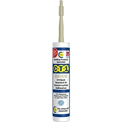 Image of CT1 Beige TRIBRID Multi Purpose Sealant &amp; Adhesive Bathroom, Shower Window Odourless Anti Mould Waterproofing Vibration Resistant Flexible 290ml