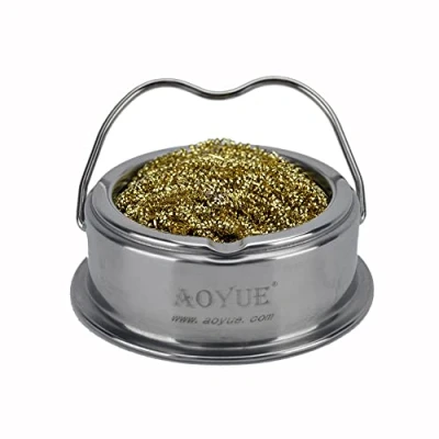 Image of Aoyue Soldering Iron Tip Cleaner with Brass Wire Sponge, no Water Needed