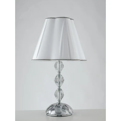 Image of RIFLESSO Table Lamp with Round Tapered Shade Chrome, Crystal 40x65cm