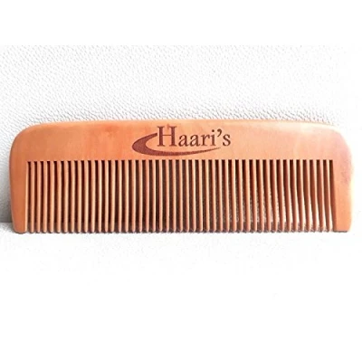 Image of Hari&#039;s Wooden Beard Comb Natural Amoora Peach Wood Pocket HandMade with Ideal for Male Grooming (Peach hair Comb)