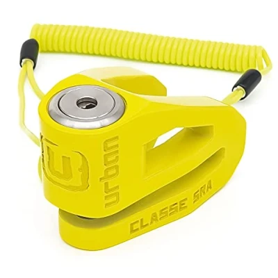 Image of Urban UR210Y Motorcycle Disc Lock, Lighter and Deterrent Design, SRA Approved,Heavy Duty Stainless Steel Double Locking ø10mm/0.39in, Anti Theft Wheel Brake Lock for Moto, Scooter