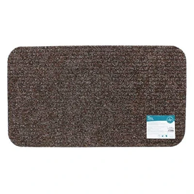 Image of JVL 01 228BR Delta Ribbed Lightweight Indoor Entrance Door Mat, Brown, 40 x 70 cm
