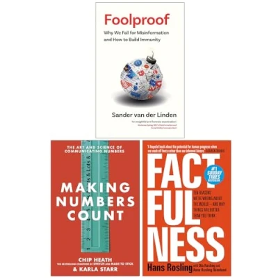 Image of Foolproof [Hardcover], Making Numbers Count [Hardcover] &amp; Factfulness Ten Reasons We&#039;re Wrong About The World 3 Books Collection Set
