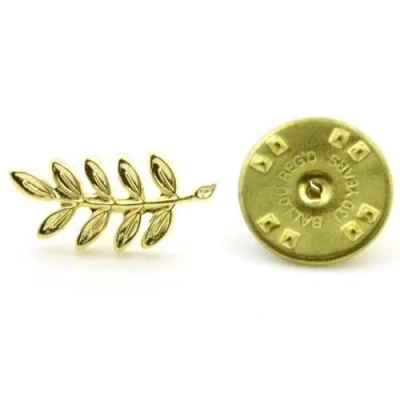 Image of The Masonic Collection Gilt Metal Acacia Leaf Lapel Pin or Badge Gold Plated A Useful Gift Accessory For Freemason Men