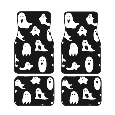 Image of Halloween Goth Printed Car Floor Mats Universal Front Rear Foot Anti Slip Mat Set of 4 Pieces for SUV Vans Trucks