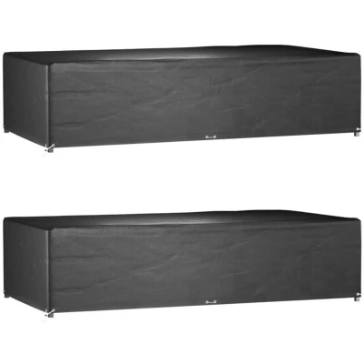 Image of vidaXL Garden Furniture Covers 2 pcs 12 Eyelets 315x160x75 cm Rectangular