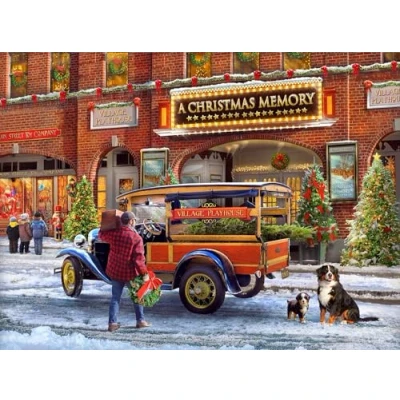 Image of Springbok Christmas Village Playhouse 1000 Piece Jigsaw Puzzle Nostalgic Holiday Scene