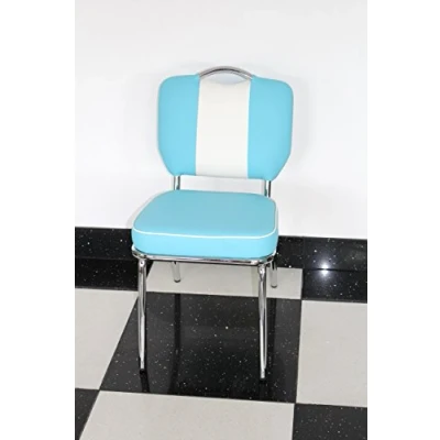 Image of Just Americana.com American Diner Furniture 50s Style Retro Chair Blue/White