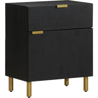 Image of vidaXL Bedside Cabinet Black 50x33x60 cm Engineered Wood