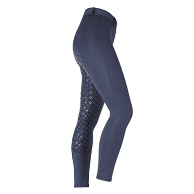 Image of Shires Aubrion Albany Horse Riding Tights in Navy Maids/Childs 9/10Yrs,