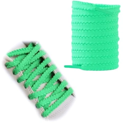Image of Shark Tooth Laces, Running, Training, Trail, Football Boot Shoe 120cm Long, 6mm Wide, Colourful (Mint Green)