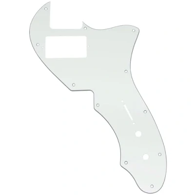 Image of Musiclily Pro 11 Holes Single H Guitar Pickguard For USA Fender 69 Tele Thinline Style Electric Guitar, 3ply Aged White