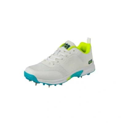 Image of Gunn &amp; Moore Unisex Aion Cricket Shoe, White Fluro Yellow Blue, 7 UK