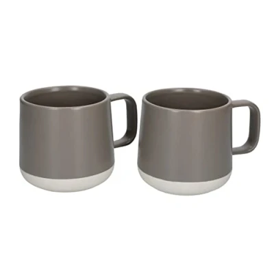 Image of La Cafetiere Seville Stoneware Mugs Set Of 2 Grey
