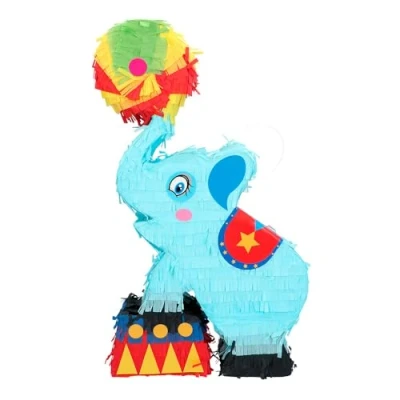Image of Boland 30979 Pinata Circus Elephant 26 x 8.5 45 cm, Hanging Decoration, Decoration for Birthday, Theme Party and Carnival