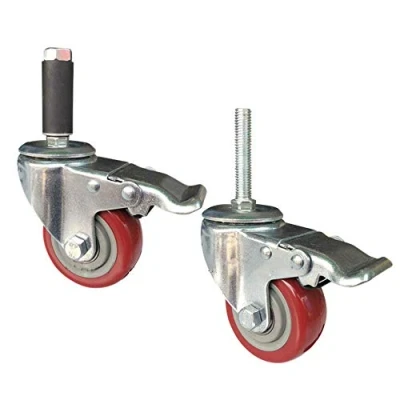 Image of Swivel Castor Wheels, Wheels,heavy Duty castors，4X Trolley Wheels 75mm 100mm Heavy Furniture Castors Universal Industrial 500kg With Brake (Color : Brake, Size 3in
