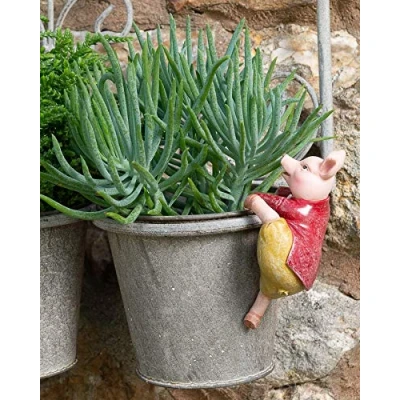 Image of Pot Buddies Beatrix Potter Pigling Bland Figure Plant Hanger Handmade Garden Ornament Decorative Flower Planter Figurine
