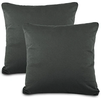 Image of aqua textil Classic Line Set of 2 80 x cm Anthracite Grey Cotton Cushion Cover Zip Jersey
