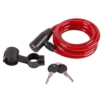 Image of Red 1.8m Heavy Duty Cable Lock &amp; Bracket By Blackspur