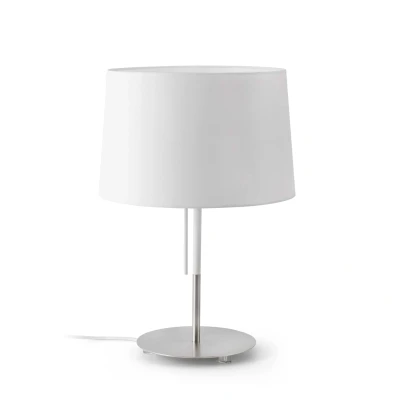Image of Volta 1 Light Table Lamp White, Nickel, E27