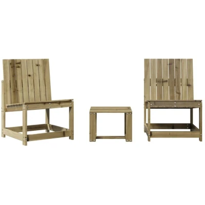 Image of vidaXL 3 Piece Garden Lounge Set Impregnated Wood Pine