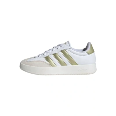 Image of adidas Women&#039;s BARREDA Shoes, FTWR White/Gold met./Alumina, 6 UK