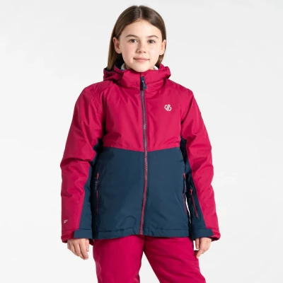 Image of Dare 2b Kids Water repellent Impose IV Ski Jacket Berry Pink Navy, Size: 3 4 Years