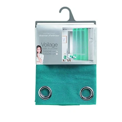 Image of Douceur d&#039;Intérieur Telma Lagoon Crash Curtain with Eyelets 140 x 240 cm
