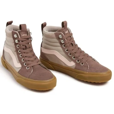 Image of Vans Women&#039;s Filmore Hi VansGuard Sneaker, Suede/Nylon Brown/Gum, 8 UK