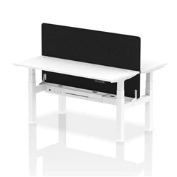 Image of Air B2B 1600x600 Adjustable 2P Bench Desk CP White/White + Screen