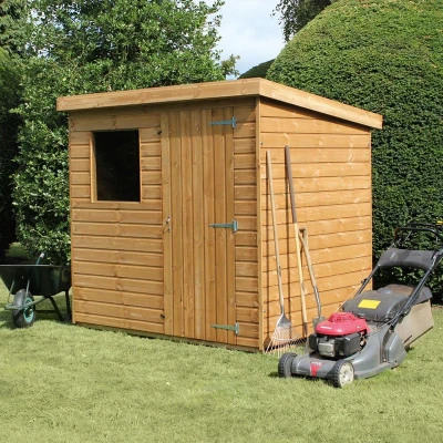 Image of 10&#039; x 8&#039; Traditional Standard Shiplap Pent Wooden Garden Shed (3.05m 2.44m)