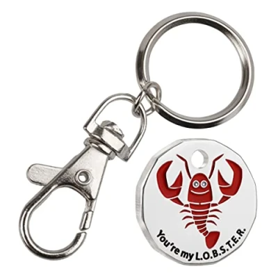 Image of Harts 1 unit New Shape £1 coin Trolley Tokens Keyrings Supermarket Locker (Lobster)
