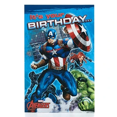 Image of UK Greetings Marvel The Avengers Birthday Card for Him/Boy Pop Up Design