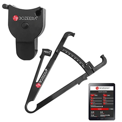 Image of [BODY FAT Caliper and Body MEASURING TAPE] / Skinfold Tape Measure Includes FREE Software, Video Interpretation, English Manual BOZEERA© The complete set.