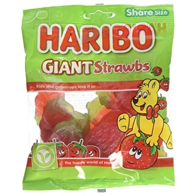 Image of Haribo Giant Strawbs Share Size Bag 160g (12 Pack) 095730