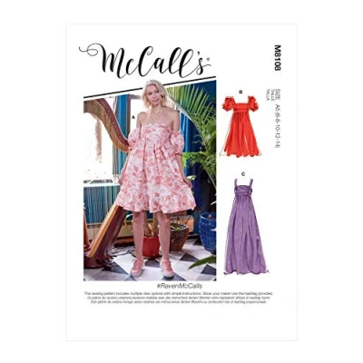 Image of McCalls Sewing Patterns M8108A5 Misses&gt;Dresses, Paper, 6 8 10 12 14, A5