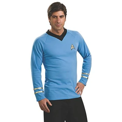 Image of Rubie&#039;s Official Star Trek Classic Deluxe Shirt Fancy Dress Blue, X Large