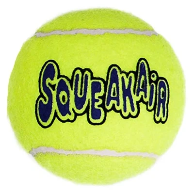Image of KONG Squeakair Ball Dog Toy Premium Squeak Tennis Balls, Gentle on Teeth For Medium Dogs