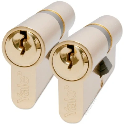 Image of Yale B ED3545KA PB Euro Cylinder Lock Keyed Alike 35/45 (90mm) / 35:10:45 Brass Finish Standard Security 2 Cylinders Polybag