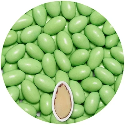 Image of EinsSein 0,5kg Sugared Almonds Baptism Colorato Light Green Glossy Sugar Sweets Almond Dragees dragee Cake Balls Candy Coated Sweet for Weddings Favours Gift Box sugred fillers Chocolate