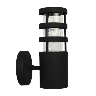 Image of Hornbaek 1 Light Outdoor Wall Lantern Black, 304 SS IP44, E27