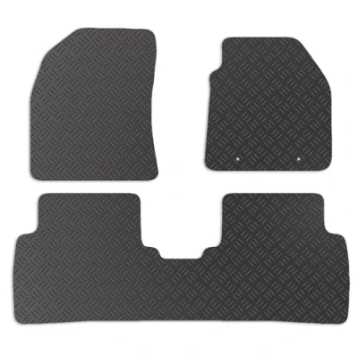Image of Carsio Rubber Car Mats For Toyota Avensis Taxi 2009 2011 Tailored Fit Floor Mat Set Complete Accessory Black Custom Fitted All Weather &amp; Heavy Duty, Anti Slip Backing with Clips