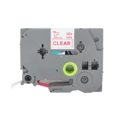 Image of BROVACS 1 Pack Red on Clear Laminated Label Tape Compatible for Brother P Touch Printer TZ 142 TZe 18mm 3/4&quot; OPA4142