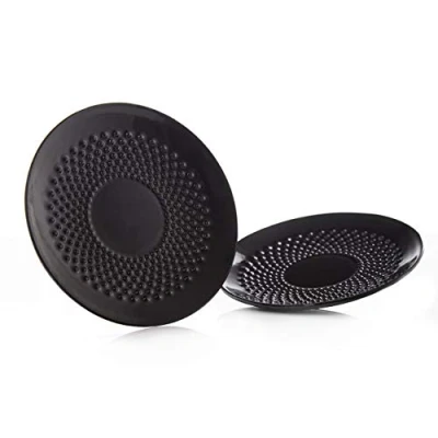 Image of Lumaland 2 piece cast iron dessert plate set in Tetsubin design serving Ø15 cm &amp; enamelled coating ideal as a for starters, desserts cakes