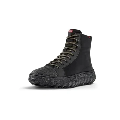 Image of Camper Ground Laceup ankle boots, Men&#039;s, Size: 8, Black Leather and textile